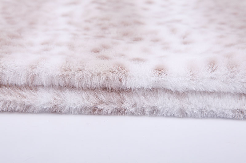 Leopard spot printed imitated rabbit fur