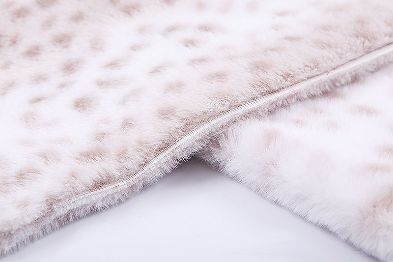 Leopard spot printed imitated rabbit fur