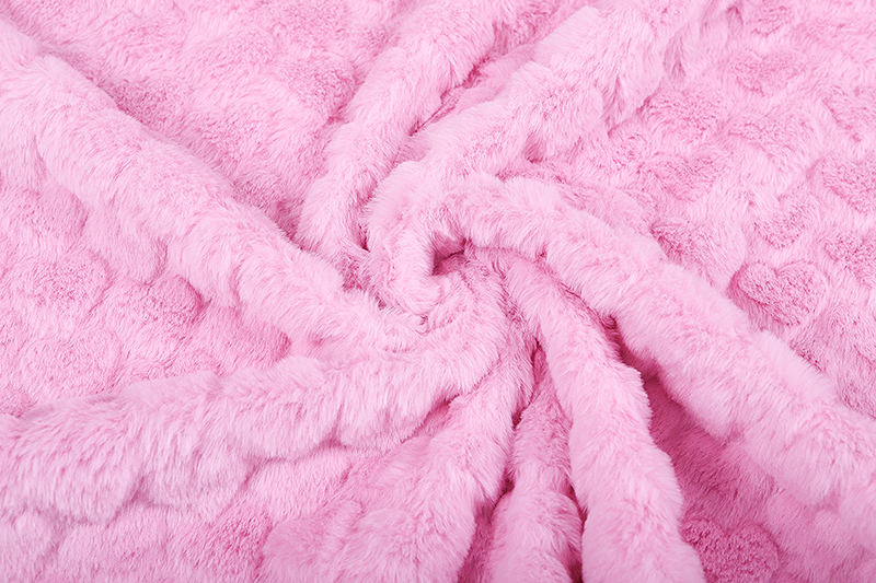 Pink chicken heart embossed artificial fur