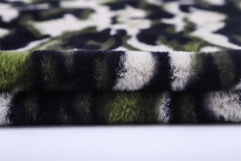 Camouflage printed artificial fur