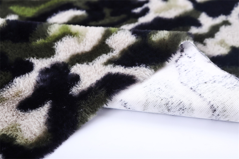 Camouflage printed artificial fur