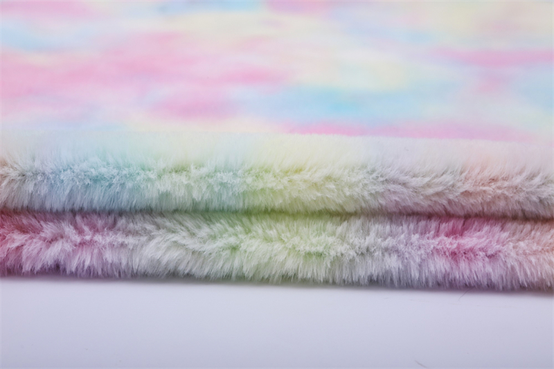 Tie-dye short imitated rabbit fur