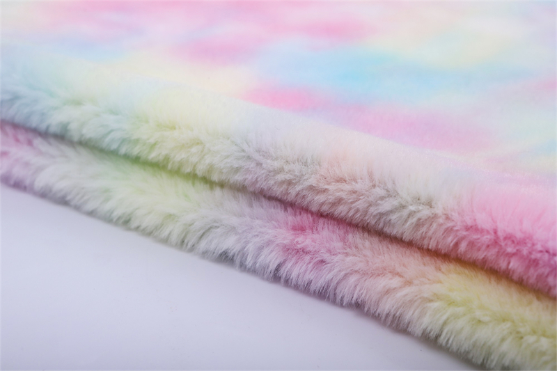 Tie-dye short imitated rabbit fur