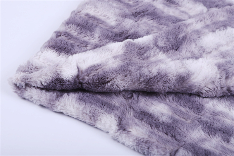 Slub velvet printed imitated rabbit fur