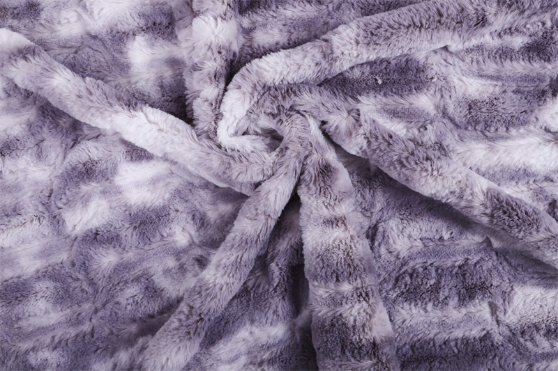 Slub velvet printed imitated rabbit fur