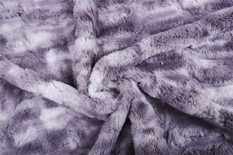 Slub velvet printed imitated rabbit fur