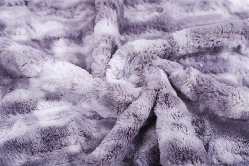 Slub velvet printed imitated rabbit fur