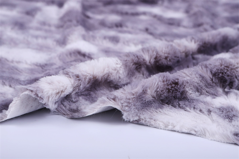 Slub velvet printed imitated rabbit fur