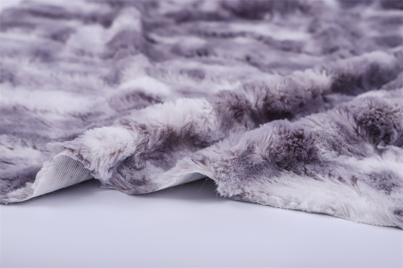 Slub velvet printed imitated rabbit fur