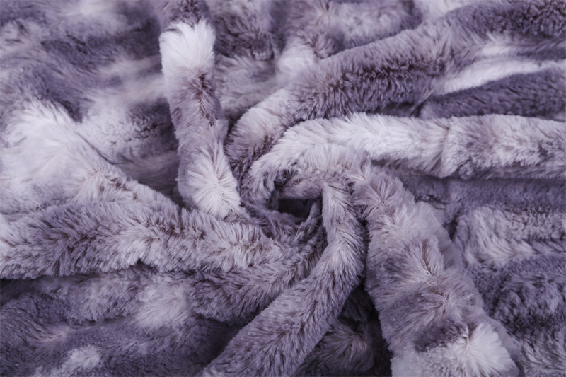 Slub velvet printed imitated rabbit fur