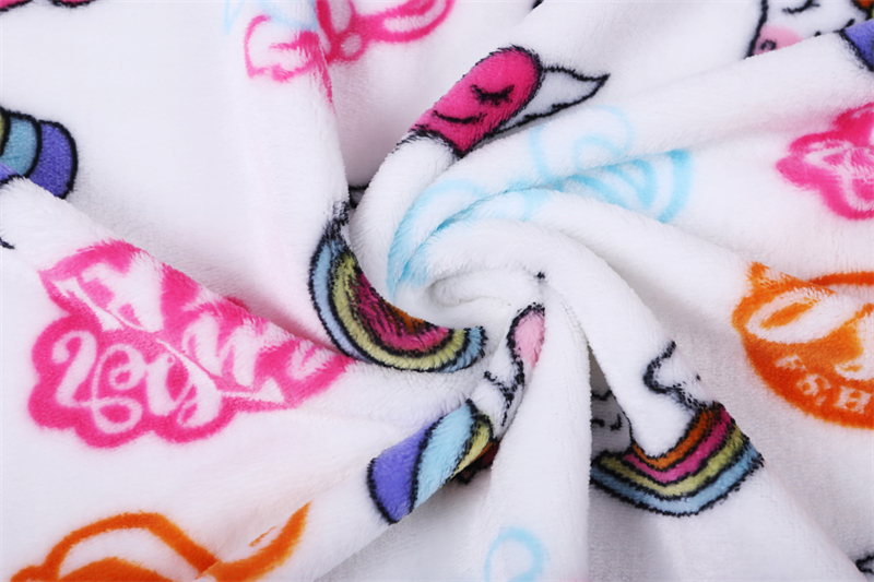 Double-sided unicorn rainbow flannel fleece