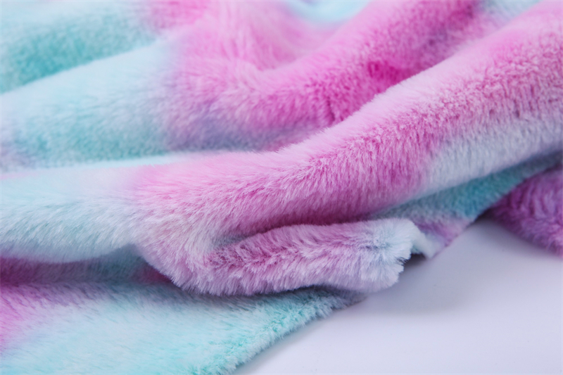 Tie-dye short imitated rabbit fur