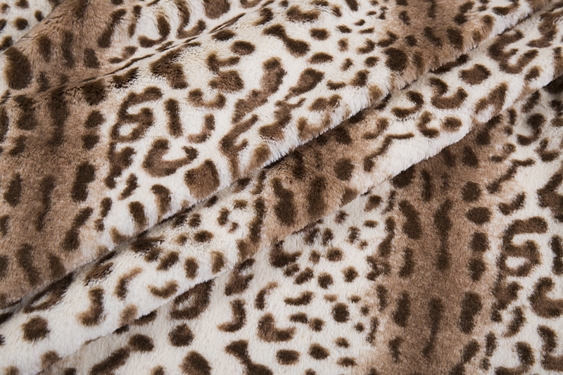 Brown leopard spot artificial fur