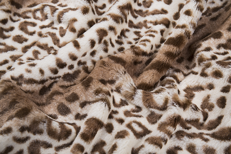 Brown leopard spot artificial fur