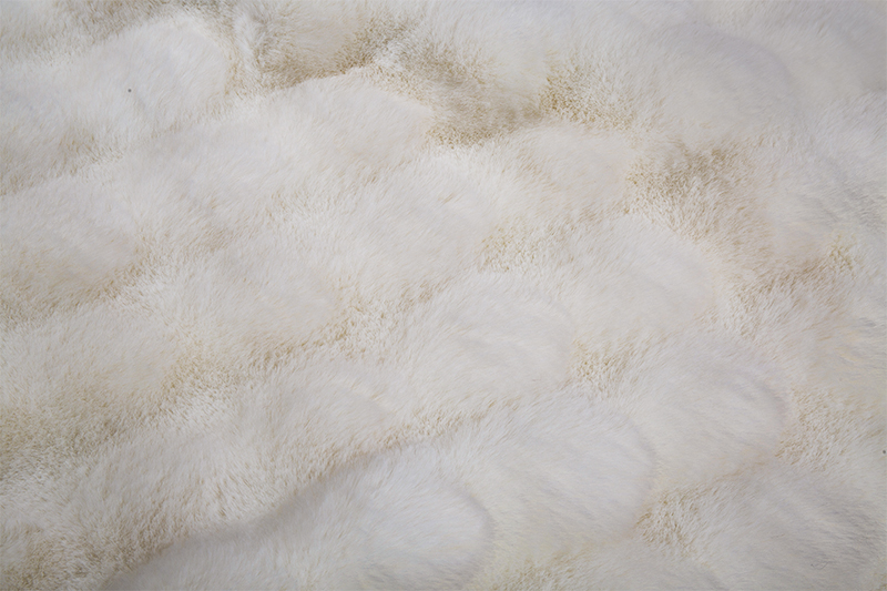 Beige sprayed imitated short rabbit fur