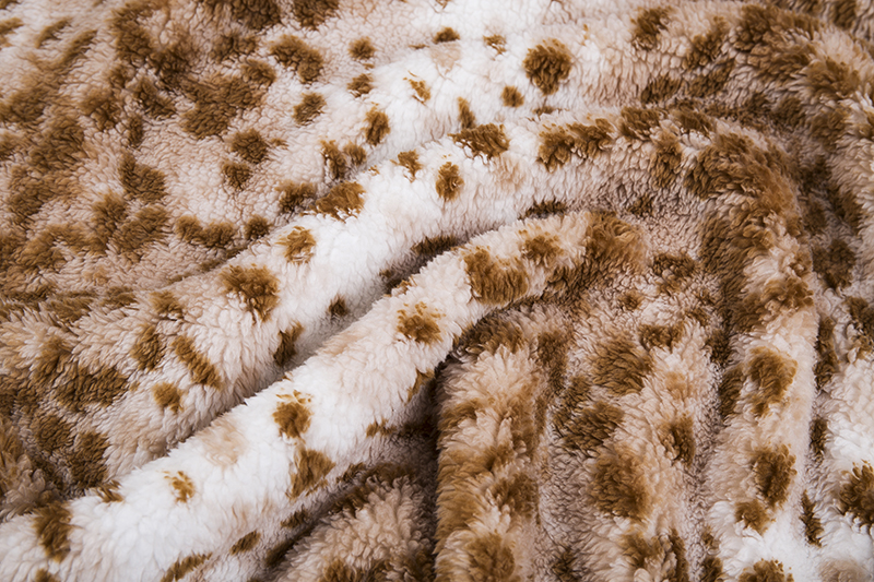 Leopard spot printed sherpa